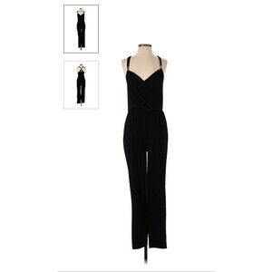 Jennifer Lopez Black Straight‎ Leg Stretch Jumpsuit Pockets Women’s XL